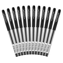 晨光(M&G)0.38mm黑色全针管中性笔签字笔水笔 12支/盒AGP63201