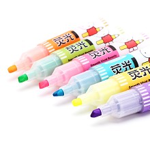 晨光(M&G)米菲系列单头6色荧光笔 办公学习标记笔记号笔 6支/盒FHM21011