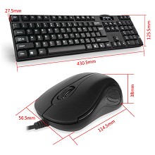 现代（HYUNDAI）HY-MA71 有线键盘鼠标套装台式机专用 键盘PS2(圆口)鼠标USB（方口）黑色
