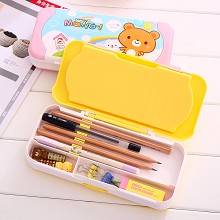 得力（deli）95585 多功能文具盒儿童三层铅笔盒小学生幼儿园男女孩塑料可爱笔盒 黄色