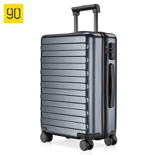 90分拉杆箱28英寸 德国拜尔PC材质静音万向轮行李箱 商旅两用旅行箱 钛金灰