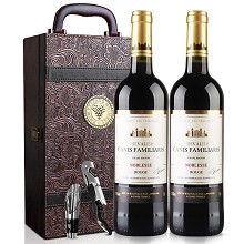 法国原瓶原装进口红酒 骑士干红葡萄酒双支礼盒装 750ml*2瓶